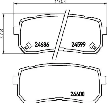 Гальмівні колодки HYUNDAI/KIA H-1 Cargo (TQ); H-1 Travel (TQ); ix55; CARNIVAL / GRAND CARNIV ="" NISSHINBO NP6033