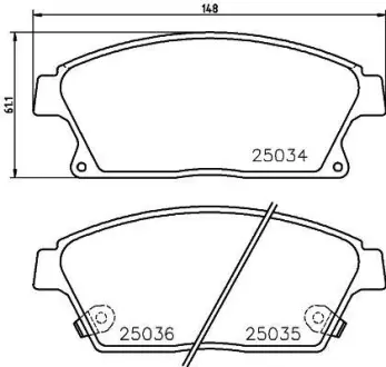 Гальмівні колодки CHEVROLET/OPEL Cruze/Orlando/Astra J "F "16 "09>> ="" NISSHINBO NP6073