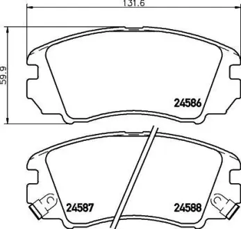 Колодки гальмівні дискові передние Hyundai Sonata, Tucson/Kia Sportage 2.8 (04-) NISSHINBO NP6090