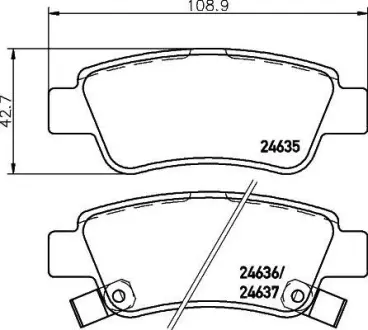 Гальмівні колодки HONDA CR-V "R "06>> ="" NISSHINBO NP8014