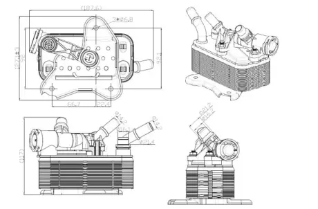 Радиатор масляный АКПП BMW 3 (E90)/5 (F10)/7 (F01-F04)/X5 (E70)/X6 (E71) 07-14 (теплообменник)) M57/N47/N57 NRF 310059
