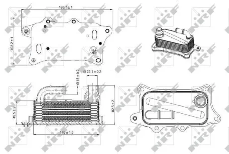 Радіатор масляний Audi A4/A5/A6/A7/A8/Q7 3.0 TFSI 10-19 (теплообмінник) NRF 31270