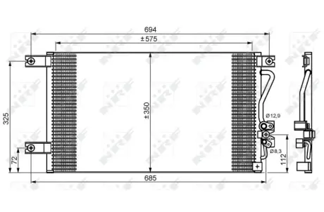 Конденсатор кондиціонера MITSUBISHI L200 2.5D 97- NRF 35756