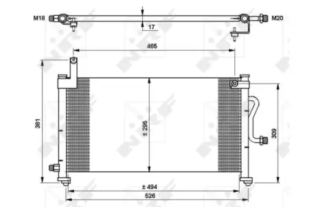 Радіатор кондиціонера (з осушувачем) Daewoo Matiz 0.8/1.0 98- NRF 35765