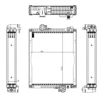 Радіатор двигуна (з рамою) JOHN DEERE 100, 200, 300, 400, 500, 600, 6000 204-N14 NRF 50585