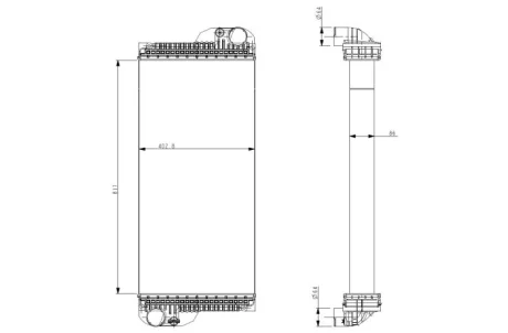Радіатор двигуна JOHN DEERE 300, 800, 8000 4045/6081H NRF 530004
