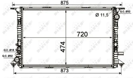 Радіатор охолодження AUDI A8 4.2D 09- (вир-во) NRF 53013