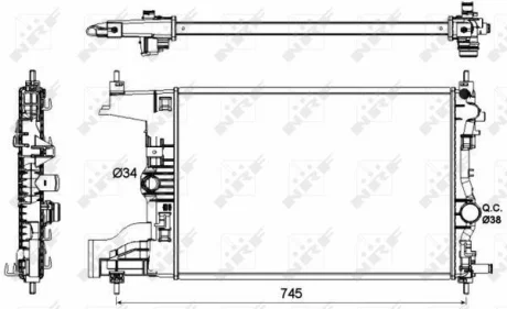 Радіатор охолодження Opel Astra J 1.3/1.7CDTI 09-15 NRF 53142