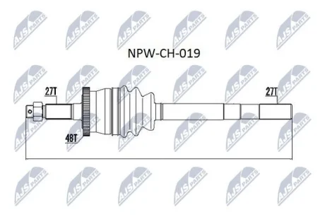 Приводний вал JEEP (вир-во) NTY NPWCH019