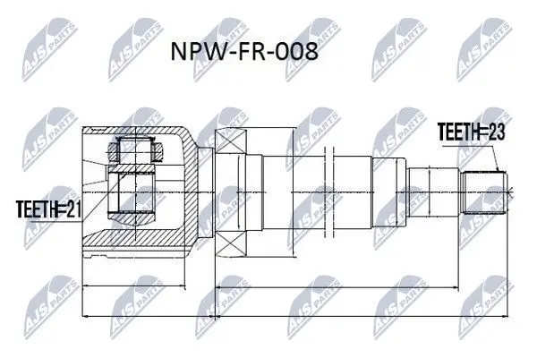 Комплект шарніру приводного валу внутр. правий FORD FOCUS I (вир-во) NTY NPW-FR-008 (фото 1)