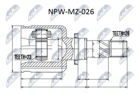 Шрус NTY NPWMZ026
