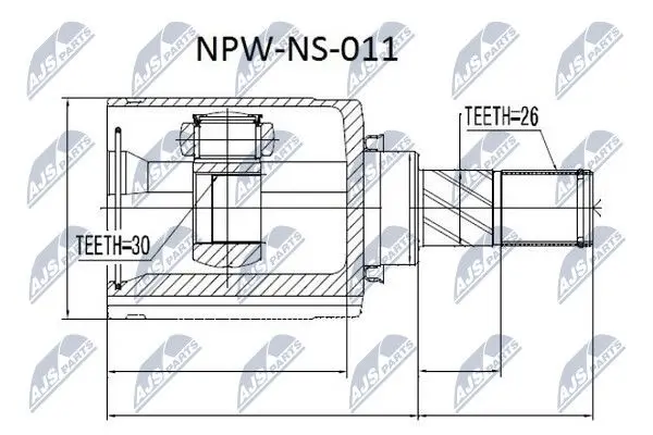 ШРКШ внутр. лівий NISSAN QASHQAI I (вир-во) NTY NPW-NS-011 (фото 1)