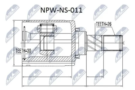ШРКШ внутр. лівий NISSAN QASHQAI I (вир-во) NTY NPW-NS-011