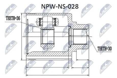 ШРКШ внутр. правий NISSAN MURANO I (Z50) (вир-во) NTY NPW-NS-028