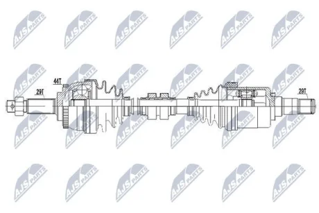 Полуось передняя левая X-TRAIL T30 NTY NPWNS060