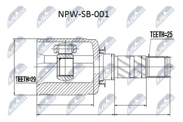 ШРКШ внутр. SUBARU FORESTER, IMPREZA, LEGACY, XV (вир-во) NTY NPWSB001 (фото 1)