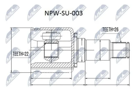 ШРКШ ВНУТРІШНІЙ ПРАВИЙ SUZUKI GRAND VITARA (вир-во) NTY NPW-SU-003