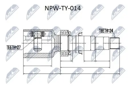 Шрус полуоси NTY NPWTY014
