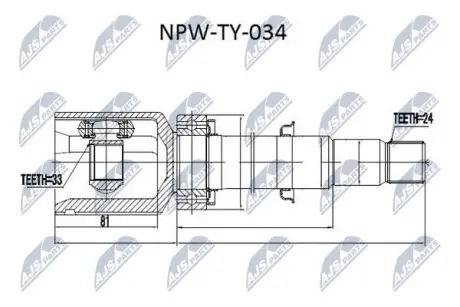 Шрус полуоси NTY NPWTY034