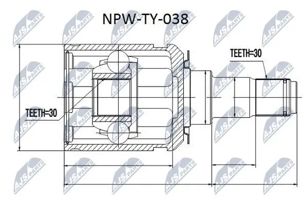 ШРКШ внутр. TOYOTA LAND CRUISER 100, LEXUS LX (вир-во) NTY NPW-TY-038 (фото 1)