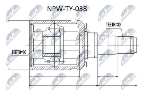 ШРКШ внутр. TOYOTA LAND CRUISER 100, LEXUS LX (вир-во) NTY NPW-TY-038
