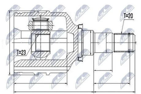 Внутрішній шрус Toyota hi-lux 4wd, 43430-0k070 NTY NPWTY059
