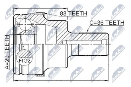 ШРКШ зовн. задній FORD KUGA I, VOLVO (вир-во) NTY NPZ-FR-046