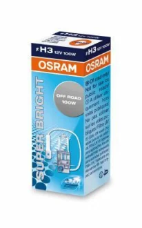 Лампа (картон 1шт) H3 12В 100Вт PK22S без гомологічного сертифікату Super Bright OSR64153 SB- OSRAM 64153SB