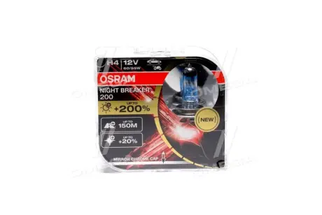 ЛАМПА H4 P43t 12V 60/55W NIGHT BREAKER +200% 4050K - заміна на 64193NB200-2HB ="" OSRAM 64193NB200HCB