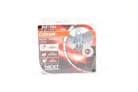 ЛАМПА H7 12V 55W PX26D Box NIGHT BREAKER LASER NG ="" OSRAM 64210NLHCB