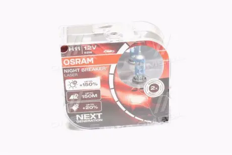 ЛАМПА H11 12V 55W PGJ19-2 Box NIGHT BREAKER UNLIMITED NG ="" OSRAM 64211NLHCB