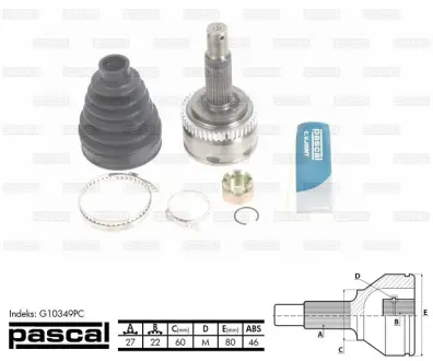 Шарнір, приводний вал PASCAL G10349PC