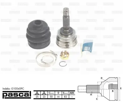 Шарнір, приводний вал PASCAL G10545PC