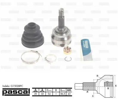 Шарнір, приводний вал PASCAL G15028PC