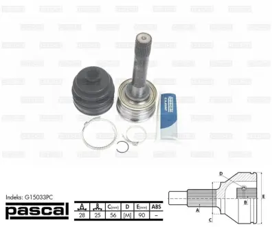 Шарнір, приводний вал PASCAL G15033PC