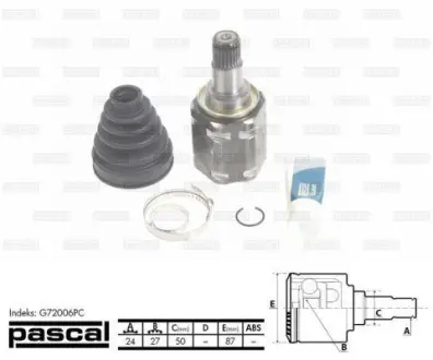 Шарнір, приводний вал PASCAL G72006PC