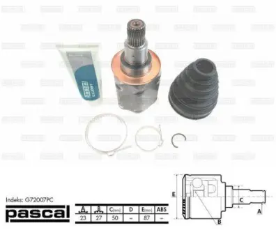 Шарнір, приводний вал PASCAL G72007PC