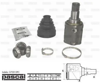 Шарнір, приводний вал PASCAL G72013PC