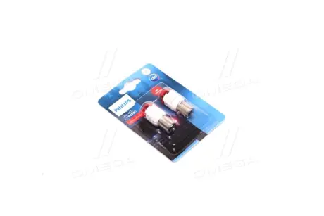 Авто лампа / 2 шт. / LED / 12V / 1,8W / тип: P21W / цоколь: BA15S / червоний / 50 lm / PHILIPS 11498U30RB2