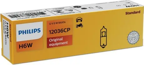 Автомобiльна лампа: 12 [В] H6W Vision 6W цоколь BAX9s PHILIPS 12036CP