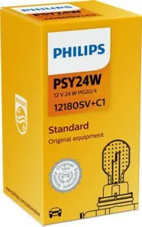 Автомобiльна лампа: 12 [В] PSY24W SilVeRVision 24W цоколь PG20/4 PHILIPS 12180SV+C1