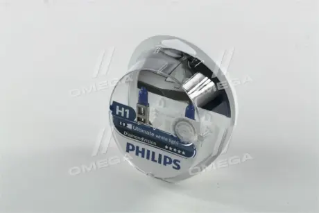 Автомобiльна лампа: 12 [В] (к-кт 2шт) H1 Diamond Vision 55W цоколь P14,5s Special PHILIPS 12258DVS2