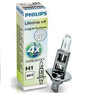 Автомобiльна лампа: 12 [В] H1 LongLife EcoVision 55W цоколь P14,5s PHILIPS 12258LLECOC1