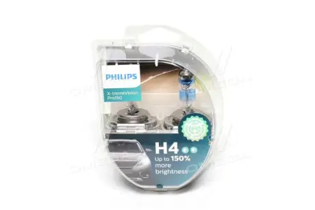 Авто лампа / 2 шт. / 12V / 55/60W / тип: H4 / цоколь: P43t-38 / 3600K / 1000/1650 lm / PHILIPS 12342XVPS2