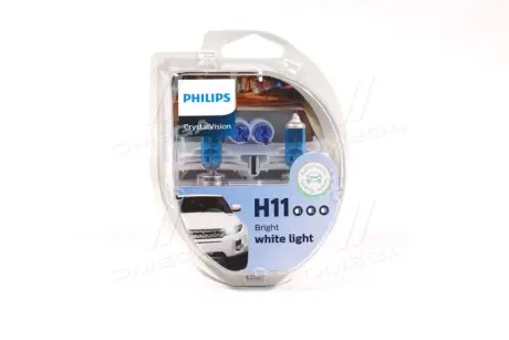 Автомобiльна лампа: 12 [В] (к-кт 2шт) H11 Cristal Vision + 2x W5W 55W цоколь PGJ19-2 Special PHILIPS 12362CVS2