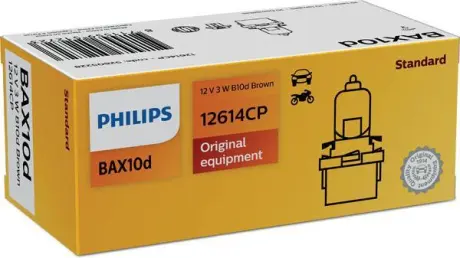 Автомобiльна лампа BAX B10 d BRoWn 12V B10d BRoWn PHILIPS 12614CP