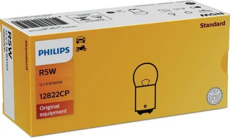 Автомобiльна лампа: 12 [В] R5W Vision 5W цоколь BA15d PHILIPS 12822CP