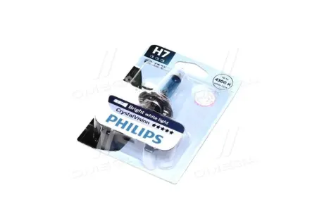 Автомобiльна лампа H7 CRisTal Vision 12V PX26d блістер PHILIPS 12972CVB1