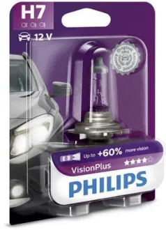 Автомобiльна лампа H7 VisionPlus 12V PX26d блістер PHILIPS 12972VPB1