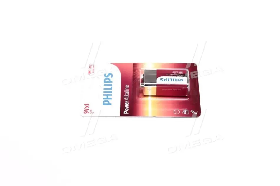 Батарейки прямокутні, лужні PHILIPS 6LR61P1B10 (фото 1)